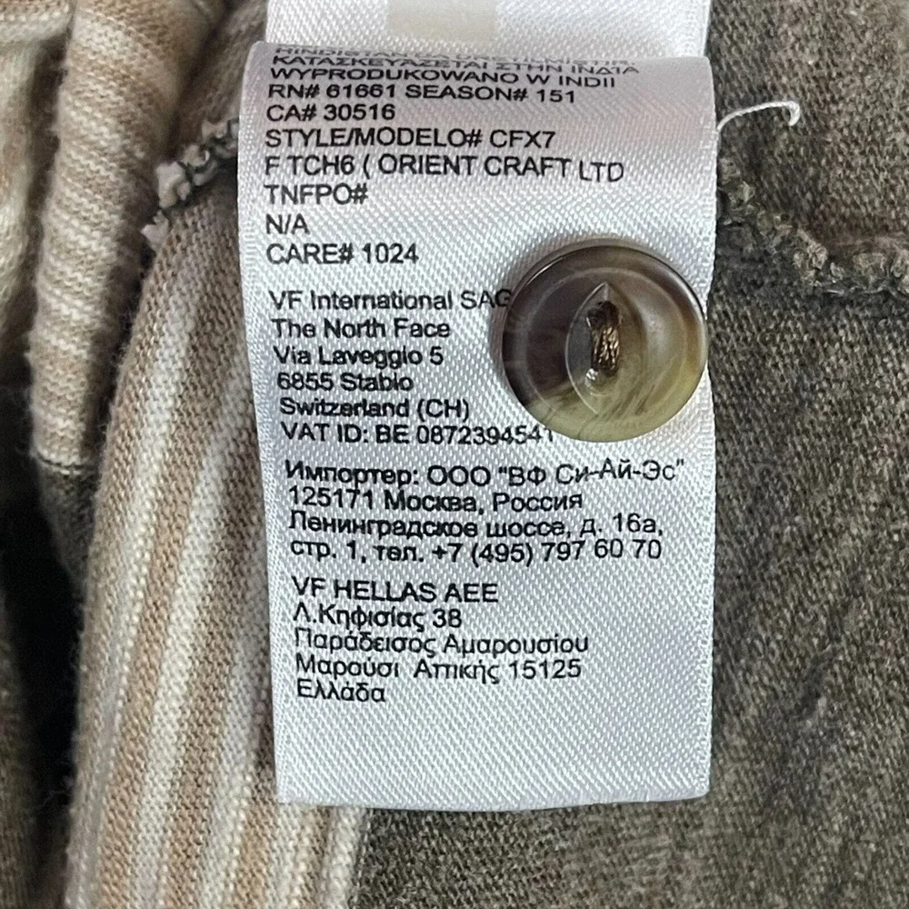 The North Face‎ Polo Shirt Adult Mens Large Brown/Cream Striped Outdoor Pocket